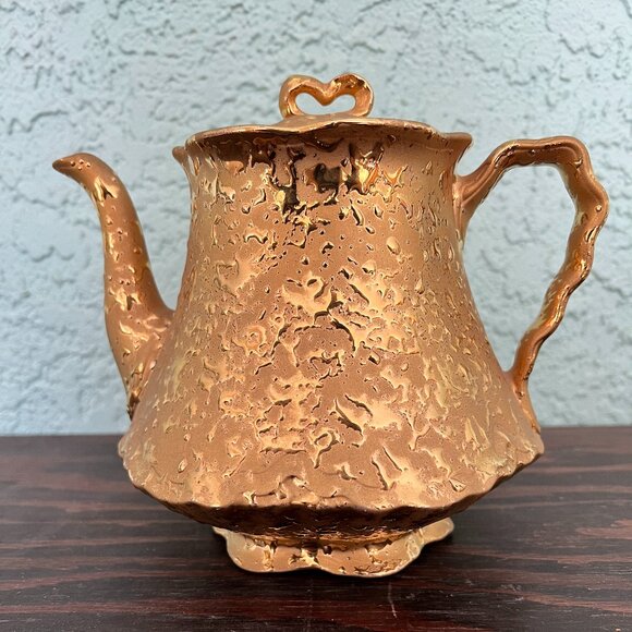 * MINT* Vintage Holley Ross Weeping 22K Gold Tea Set: Teapot, Creamer & Sugar - Picture 7 of 16